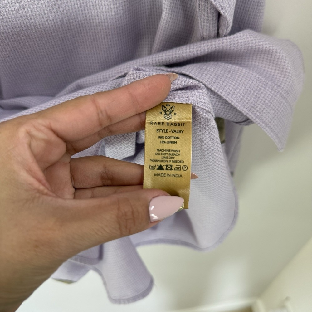 Rare Rabbit Valby Style Men's Button Down Shirt Size S Detailed Lilac - Picture 6 of 10